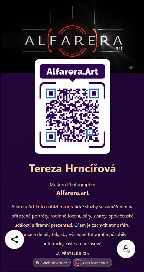 Ukázka fotografického digitálního profilu Alfarera.Art